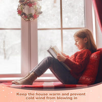 Thickened Window Insulation Film with Adhesive Velcro, Cuttable Transparent Film, Winter Cold Protection, Reusable