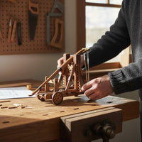 DIY Counterweight-Powered Trebuchet Kit Retro Design for Desk Decoration