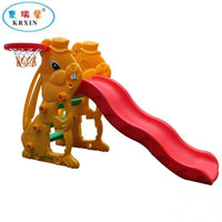 Toddler Indoor/Outdoor Slide with Basketball Hoop, Kids Play Slide for Home & Kindergarten