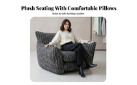 Plush Single-Seater Sofa Modern Minimalist Design Oversized Upholstered Armchair Luxurious Comfort Removable Padding Cover