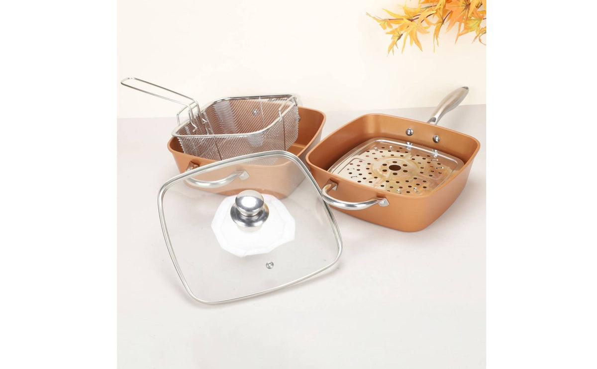 Versatile Cooker Large Capacity Versatile Cookware Set Easy to Clean Nonstick Cooking Pan with Accessories for Beginner Cooks, Students