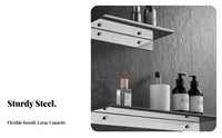Rustproof Wall Mounted Bathroom Shelf Floating Bathroom Shelf Long-Lasting for Renters, Adults, Washroom, Toilet, Living Room