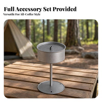 Cylindrical Titanium Coffee Filter Round Flat Base Perforated Coffee Filter Eco Friendly Kitchenware Silver Gray