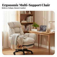 Reclining Gaming Chair with Footrest Reclinable Office Furniture 360-Degree Rotate Head and Lumbar Assistance for Players