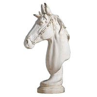 Horse Head Statue with Pedestal Distressed Horse Bust Decorative Horsehead Statue for Decorators, Collectors, Mantel
