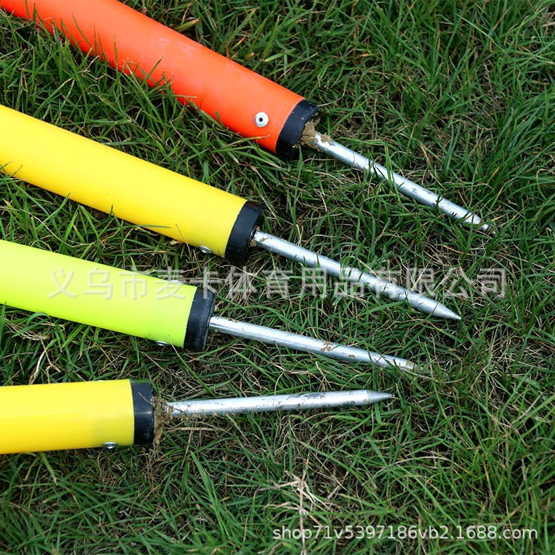 Soccer Training Slalom Poles with Ground Spikes - 2-Section Thickened Obstacle Markers