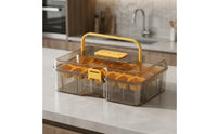 Single-Touch Press Release Ice Tray Sealed Ice Cube Tray with Lid Spill-Proof Kitchenware Detachable for Homeowners, Hosts, Freezer, Small Kitchens, Rv