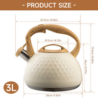 Hammered Stainless Steel Whistling Kettle 3L