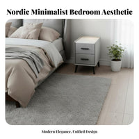 Nightstand with Drawers Space-Saving 2-Drawer End Table Compact Size for Renters