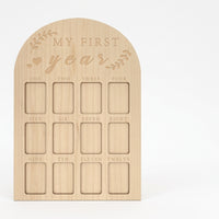 Baby Milestone Photo Frame, Wood, Modern Minimalist