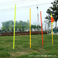 Soccer Training Slalom Poles with Ground Spikes - 2-Section Thickened Obstacle Markers