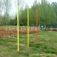 Soccer Training Slalom Poles with Ground Spikes - 2-Section Thickened Obstacle Markers