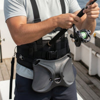 Fishing Harness with Rod Holder Adjustable Fishing Belt with Rod Holder Padded Corrosion-Resistant for Fishermen