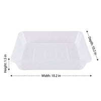 Plant Saucers and Square Plant Trays, 5-Pack Stackable Clear Drip Tray, Heavy Duty Water Tray for Outdoor Garden Pots and Floor Standing 16#