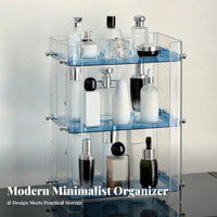 Vanity Organizer with Drawers Clear View Lid Desktop cosmetic Case with Drawers
