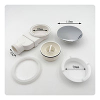 Shower Drain Kit Threaded Shower Drain with   Cover Round for Home Renovators, Plumbers, Wet Room, Washroom Renovation
