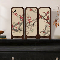 New Chinese Style Folding Table Screen with Ink Bamboo Design