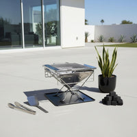 Adjustable Height Camp Grill Foldable Outdoor Cooking for Campers