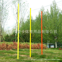 Soccer Training Slalom Poles with Ground Spikes - 2-Section Thickened Obstacle Markers