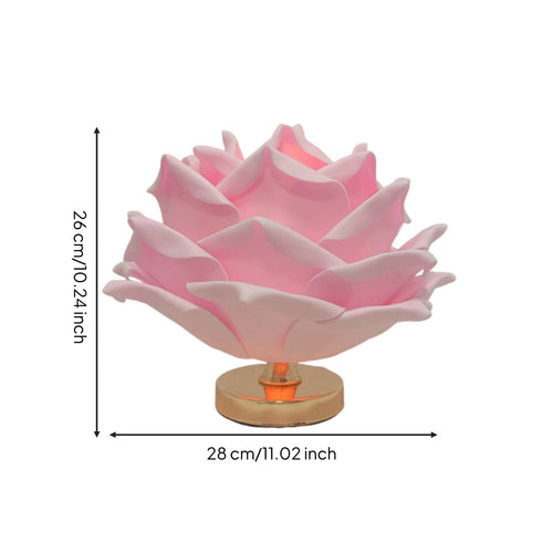 Lotus Lamp Warm Glow Lamp with Petal Shade Ambient Sculptural for Bedside, Bedroom