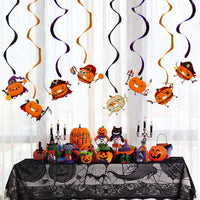 Halloween Pumpkin Swirl Hanging Decorations for Party & Window Display