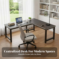 L-Shaped Desk with Hutch Integrated Shelving Office Furniture Space-Saving Ample Storage for Students, ptiers