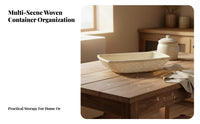 Rectangular Woven Platter Rustic and design Serving Basket Lightweight for Home Cooks