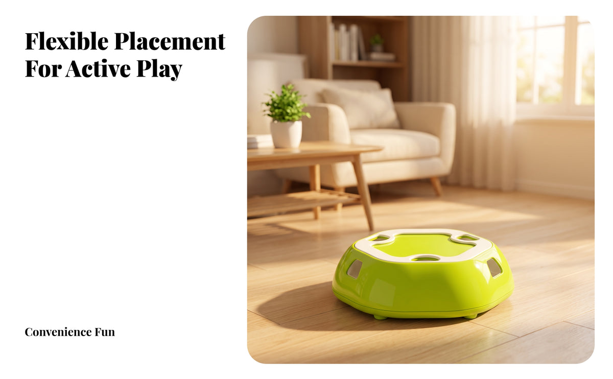 Cat Toy with Retractable Play Track | Rechargeable Kit, Low-Profile Compact Design, 6-Hole Cat Teaser Toy, for Boredom Relief