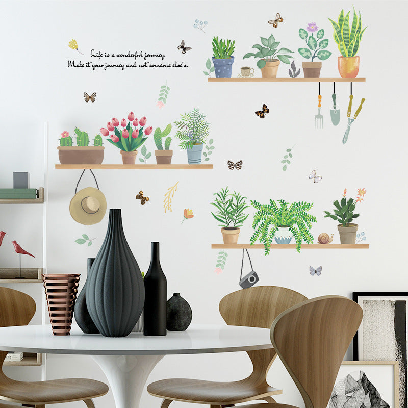XL7249 Plant Pot Wall Decal for Kids' Bedroom & Living Room Decor