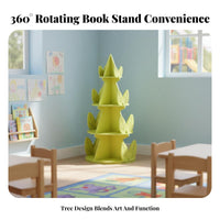 Rotating Book Storage Unit Tower Space-Saving Revolving Book Tower Minimalist Aesthetic Floor-Standing Design for Corner