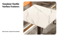Marble-Patterned Table and Chair Combo Long-Lasting Table and Chairs Set Easy to Clean Strong Load-Bearing for Takeaway Shop