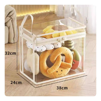 Transparent Soft Toy Storage Container Carry Handles Stuffed Creature Storage Box Dustproof Clear Toy Bin Rectangular