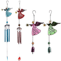 Angel Metal Glass Painted Wind Chime for Home Decor