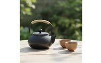 Teapot with Wrapped Handle Textured Hammered Teapot Rustic for Tabletop Serving