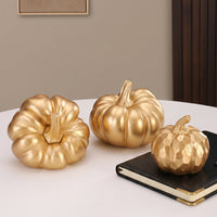 Nordic Style Gold Resin Pumpkin Decorative Ornament