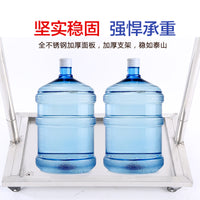 Stainless Steel Movable Mop and Broom Holder with Storage Shelf