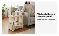 2-Tier Rolling Side Table Space-Saving Mobile Furniture sturdyDuty for Students