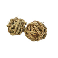 Natural Seagrass Ball Chew Toy for Small Pets - Hamsters, Rabbits, Birds, Parrots