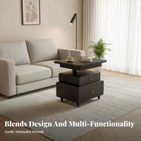 Space-Saving elevateTop Coffee Table Multi-Functional transformable elevateTop Dining Table Height-Adjustable Living Room Furniture Foldable Design for Small Apartment Dwellers, from afar Workers, homeowners, Home Office