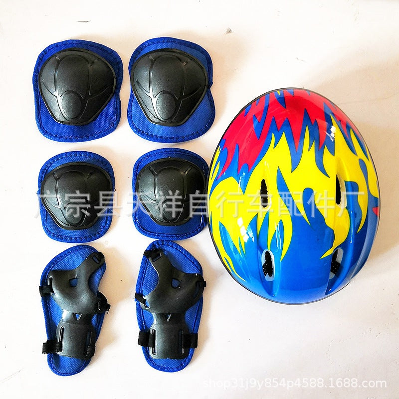 Kids' Protective Gear Set with Helmet, Knee Pads, and Elbow Pads for Cycling, Skating, and Scootering