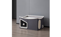 Cat House with Scratching Panel Comfortable Furniture Cozy for Living Room, Cats