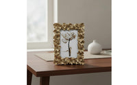 Vintage Gold Photo Frame Versatile Display Gold Baroque Frame Easel Rear Crystal-Clear Glass for Partners, Bedroom