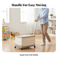 Foldable Storage Box with Wheels Large Capacity for Moving, Home, Office Workers