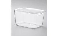 Storage Bin with Lid Transparent Plastic Box with Lid Lidded Organizer Box Slimline Transparent Storage Container Stackable