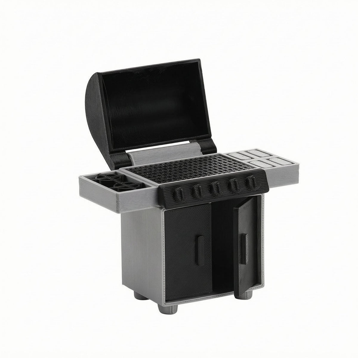 1:12 Dollhouse Grill Black and Gray Dollhouse Grill Openable Lid