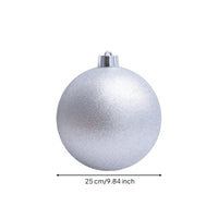 Christmas Ornament with Hanging Cap Glittery Christmas Ball Tree Ornaments Silver
