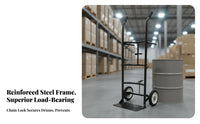 200kg Load Capacity Oil Drum Dolly Adjustable Clamp Drum Hand Truck Long-Lasting Steel Construction Oil Barrel Cart Easy Operation for Industrial Workers, Warehouse Personnel, Factory Personnel, Auto Repair Shop, Workshop, Garage, Loading Dock