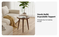 3-Legged Round Side Table Minimalist Design Nightstand Space-Saving for Students