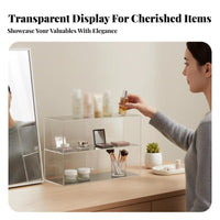 2-Tier Makeup Stand sturdy Cosmetic Organizer Large Capacity for Desktop, Women