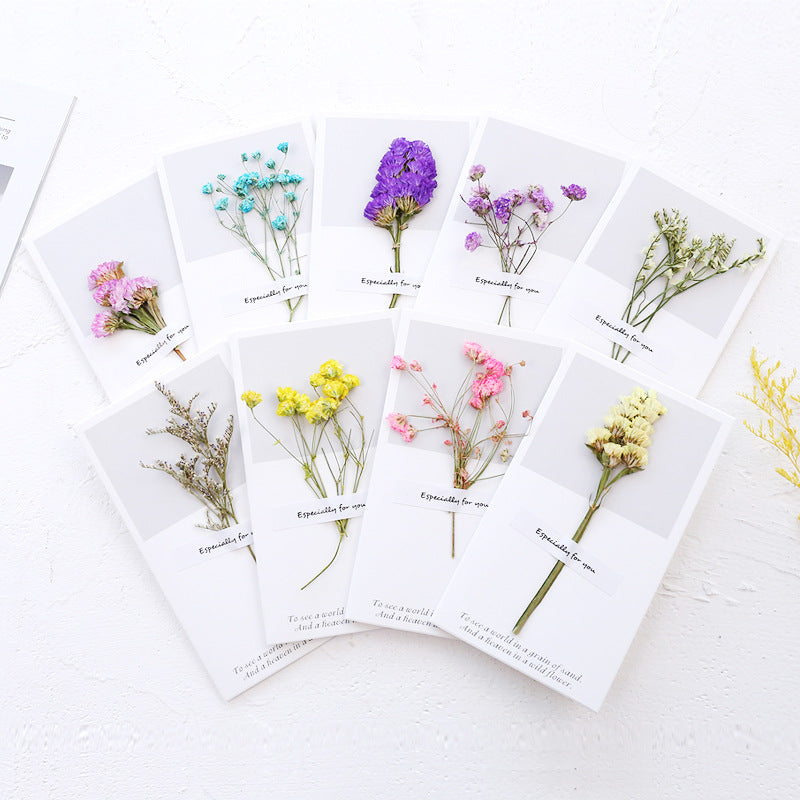 Simple Dried Flower Greeting Card for Valentine's Day, Birthday, and DIY Messages